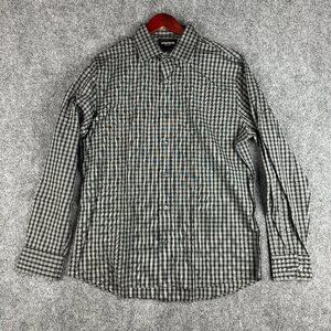 Bonobos Shirt Mens Large Tailored Fit  Wrinkle Free Button Up Black Gray Plaid